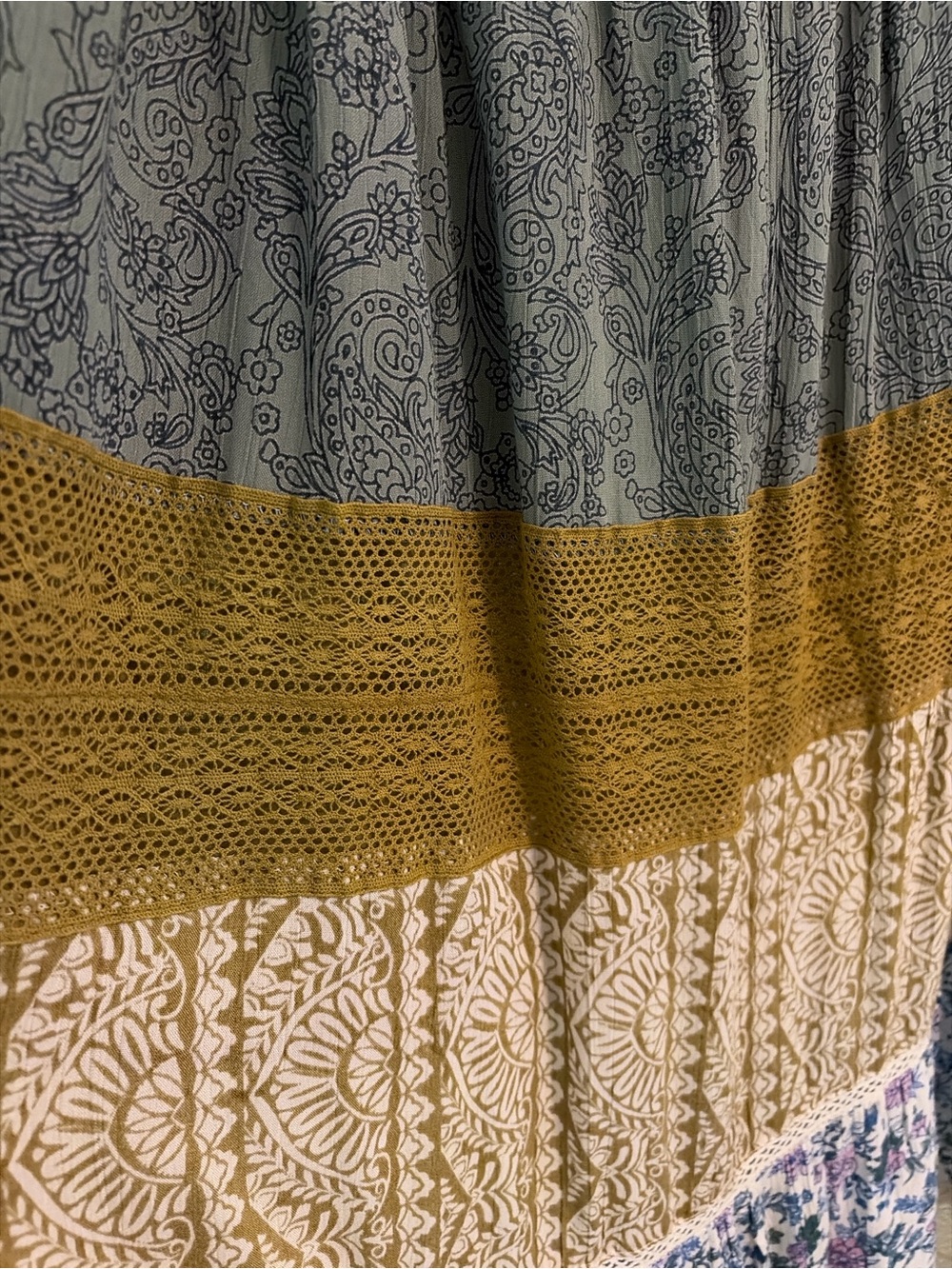 Angie Tiered Floral and Mustard Accent strapless dress - Picture 3 of 4